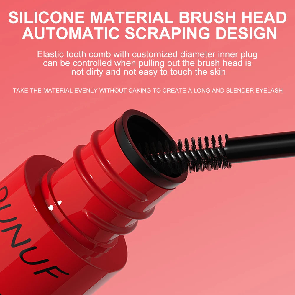 DUNUF 1 Pcs Long Lasting Mascara Thin Thick Waterproof Curl does not Easily Stain Sweat-proof and Non-smudging Beginner Friendly