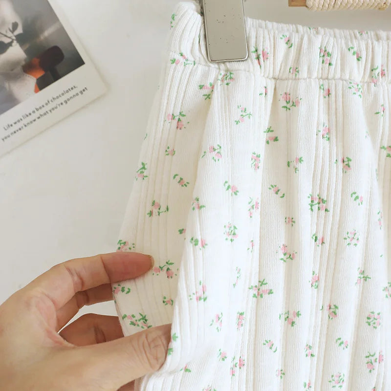Summer Suit Short Sleeve Sleepwear Women's Cotton Floral Pyjamas Women Pajama Sets Two-Piece Nightwear Pijama Home Clothes