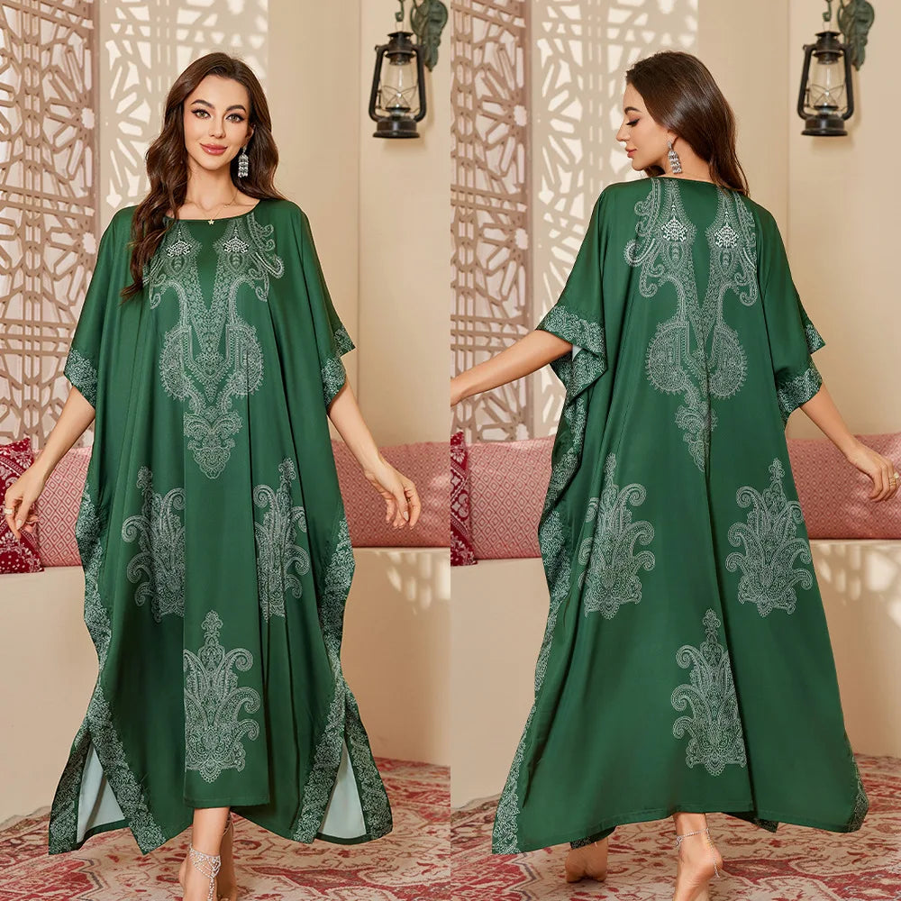 Oversize Female Long Nightgonw Sleep Dress Print Flower Satin Nightwear Home Clothes Spring Summer New Loose Bathrobe Loungewear