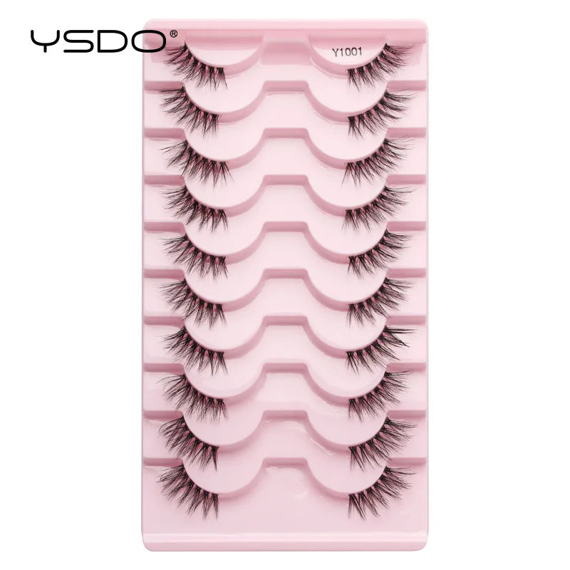 Lashes 3/10 Pairs Half Lashes Cat Eye Natural Long Lashes 3D Mink Eyelashes Full Strip Lashes Makeup Extension Tools