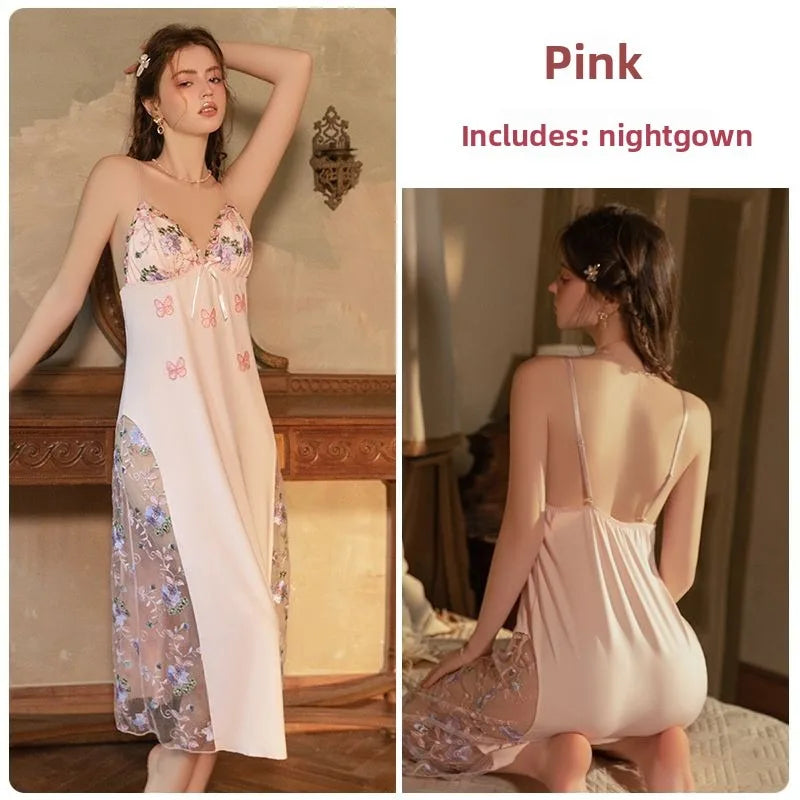 Sexy Pajama Woman Sleeveless Pajamas Nightgowns for Women Pajamas Mesh Dress Lace Nightie Slip Dress Sleepwear Sexi Night Outfit