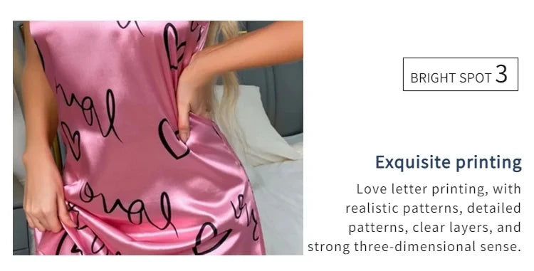 Summer Women Fashion Lace Sexy Sleeveless U-Neck Spaghetti Strap Lingerie Sain Sleepwear Comfortable Nightwear Home Clothes