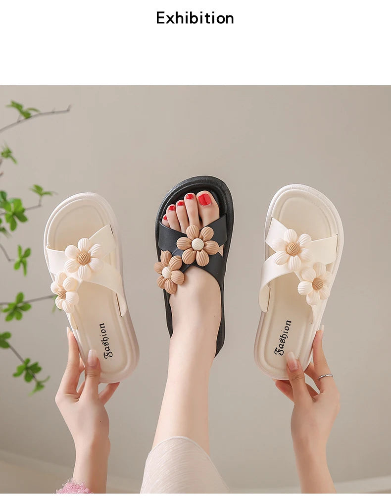 2025 Summer Women's Fashion Slippers - Thick Soled Non-slip Wear-resistant for Indoor & Outdoor