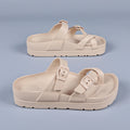 women's summer shoes soft sole eva slippers double adjustable bucks platform sandals beach flip-flops for indoor outdoor wear