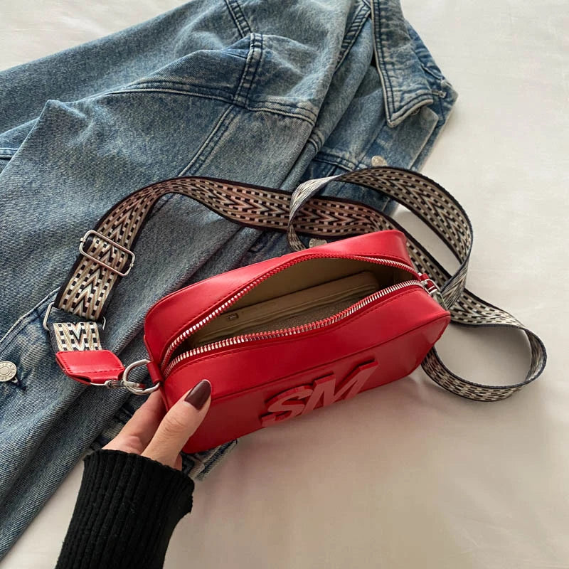 Fashion Letters Shoulder Bags for Women Leopard Print Small Square Bag Ladies Shopping Crossbody Bag Solid Color Storage Pocket