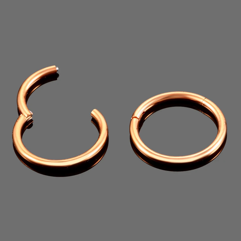 1PC Hinged Segment Nose Hoop Rings Women Surgical Steel Nose Rings Septum Clicker Ring Ear Daith Hoop Earring Piercing Jewelry