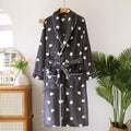 Autumn Winter Female Robe Thicken Flannel Bathrobe Kimono Sleepwear with Pocket Cute Print Sweet Heart Home Dress Lounge Wear