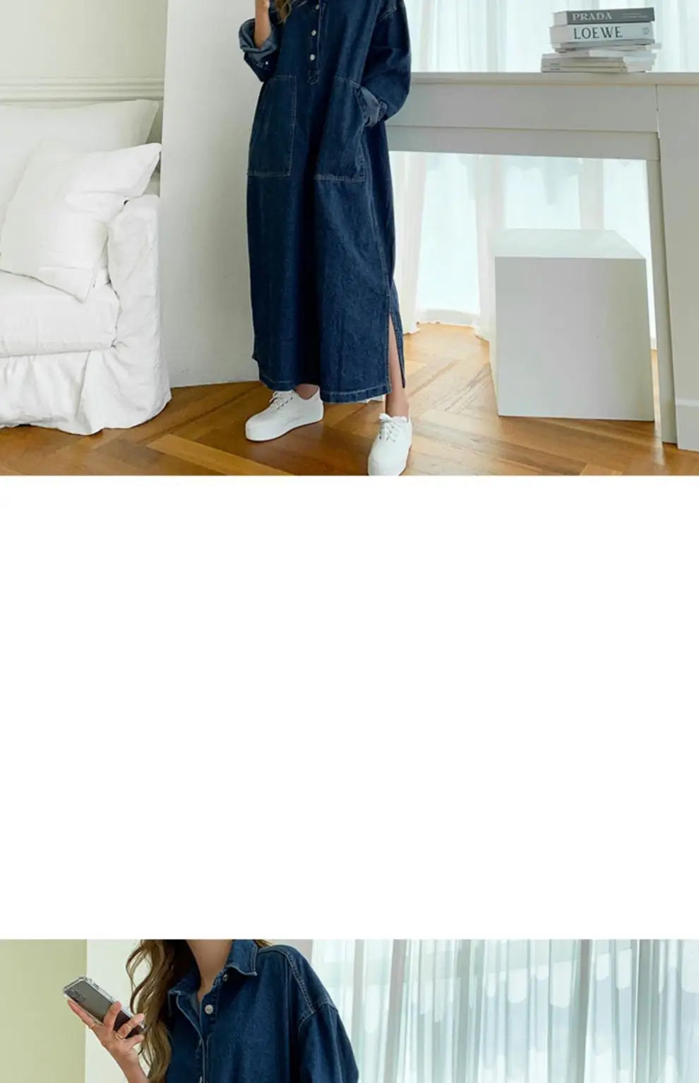 Long Dress Women Denim Dresses Turn Down Collar A Line Vestidos Maxi Mom Jeans Streetwear Casual Loose Y2k Summer 2025 Party