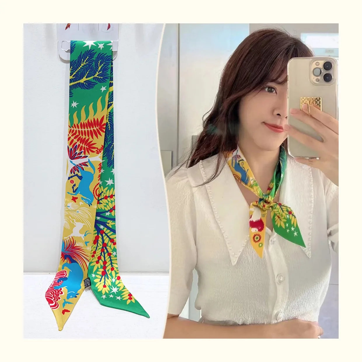 New 2025 simulated silk wrapped bag strap bag handle silk scarf tied bag ribbon decorative small streamer