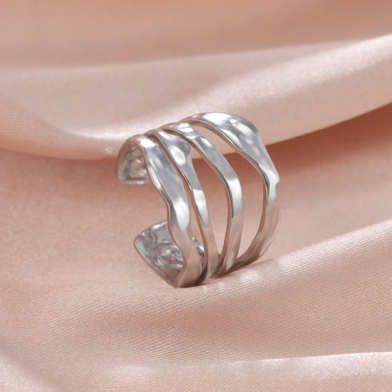 Skyrim Stainless Steel Women Rings Geometric Heart Aesthetic Adjustable Open Finger Ring Fashion Party Jewelry Gifts Wholesale