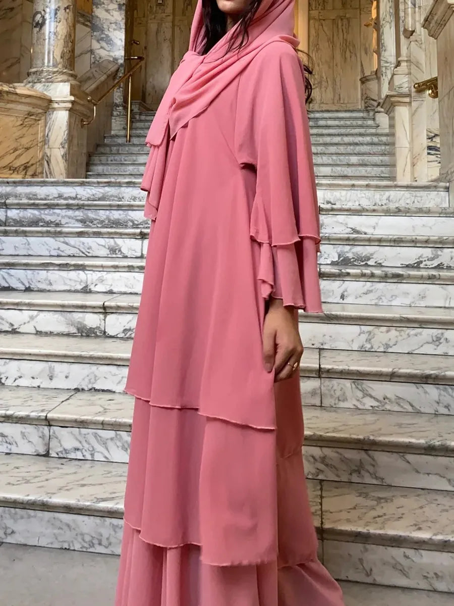 Vestidos Muslim women Chiffon Abaya Long Hijab Dress Kimono Cardigan Ramadan Modest Robe Kaftan Africains Femme Evening Dresses