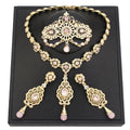 New Gold Color Algeria Bride Wedding Jewelry Set For Women Morocco Earring Necklace Brooch Arabic Traditional Jewelry