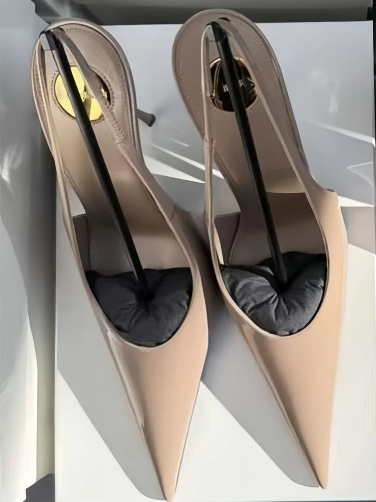 2026 Spring and Summer New Simple Pointed Back Hollow Sandals European and American Fashion Versatile Banquet Women's Shoes
