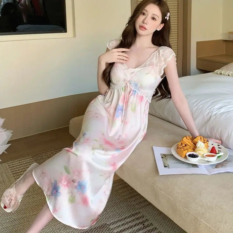 Women's Clothing Sexy Women Night Wear Female Sleepwear Woman Nightgowns Women's Nightgown Seductive Sexy Sleeping Sweaters Home
