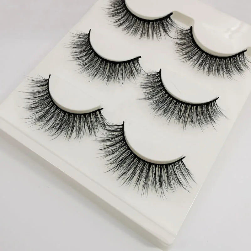 Lashes 3/10 Pairs Half Lashes Cat Eye Natural Long Lashes 3D Mink Eyelashes Full Strip Lashes Makeup Extension Tools