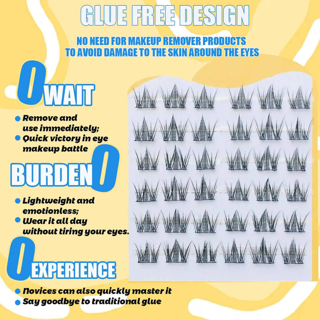 No Glue Required Fake Eyelashes Flower Sea 8 Rows Cluster False Eyelashes Diy Eyelash Natural Lashes Extension Makeup Products