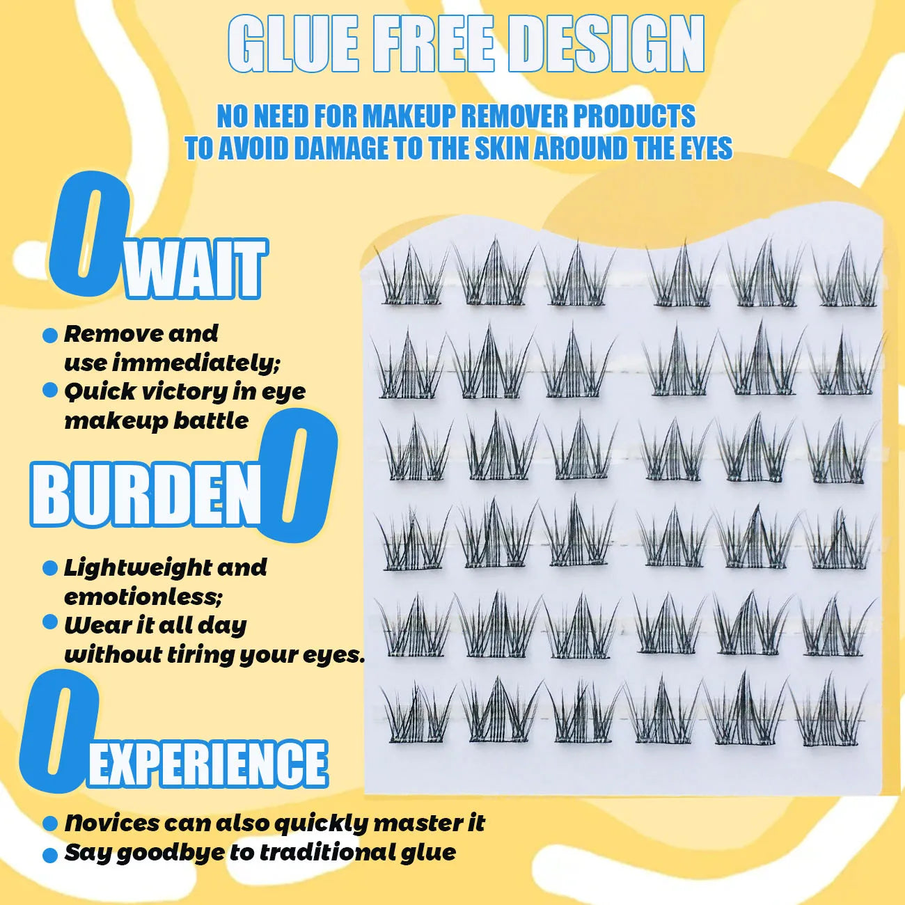 No Glue Required Fake Eyelashes Flower Sea 8 Rows Cluster False Eyelashes Diy Eyelash Natural Lashes Extension Makeup Products