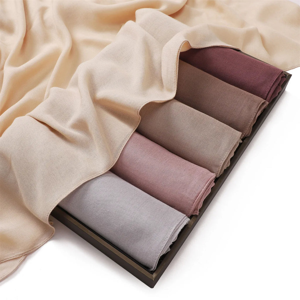 Ramadan Solid Color Modal Cotton Rayon Hijabs Scarf Women Muslim Headscarf Wraps Shawls Femme Musulman Headband Islamic Turban