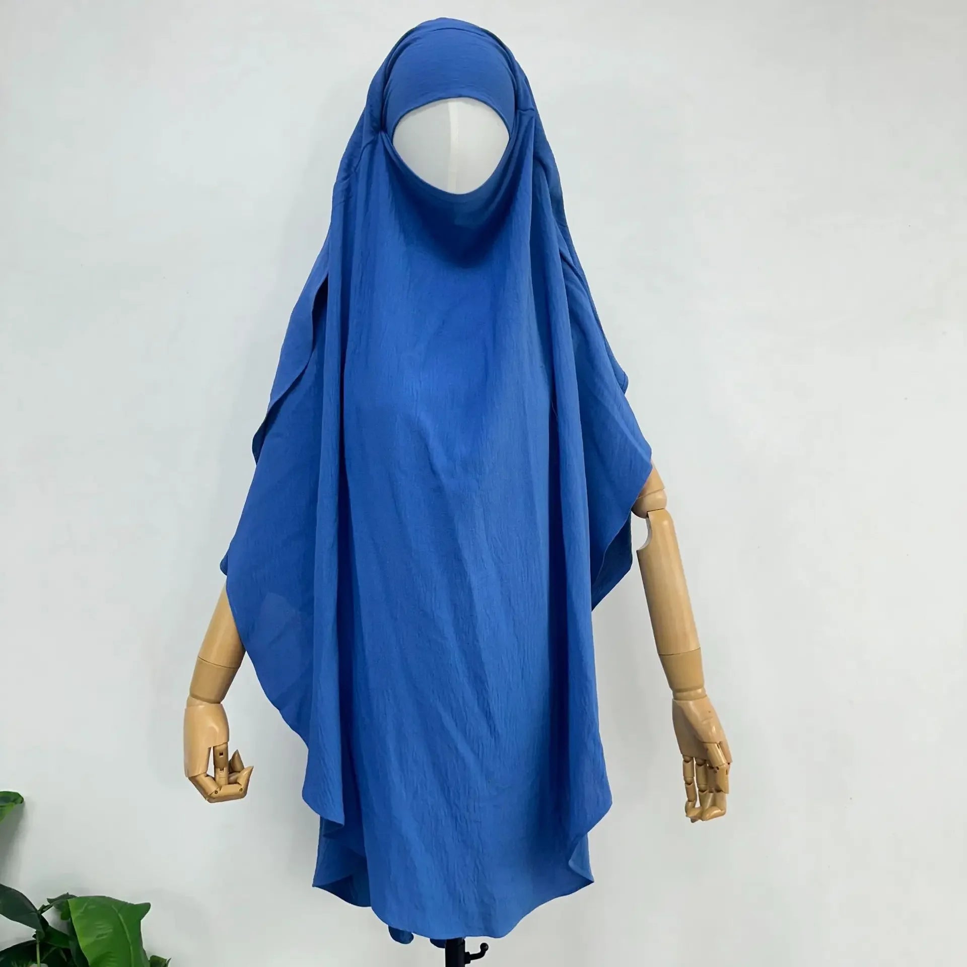2025 Summer Muslim Women's Hijabs Traditional Soft Plain Scarf Khimar One Layer Stretch Soft Split Traditional Zip Chador