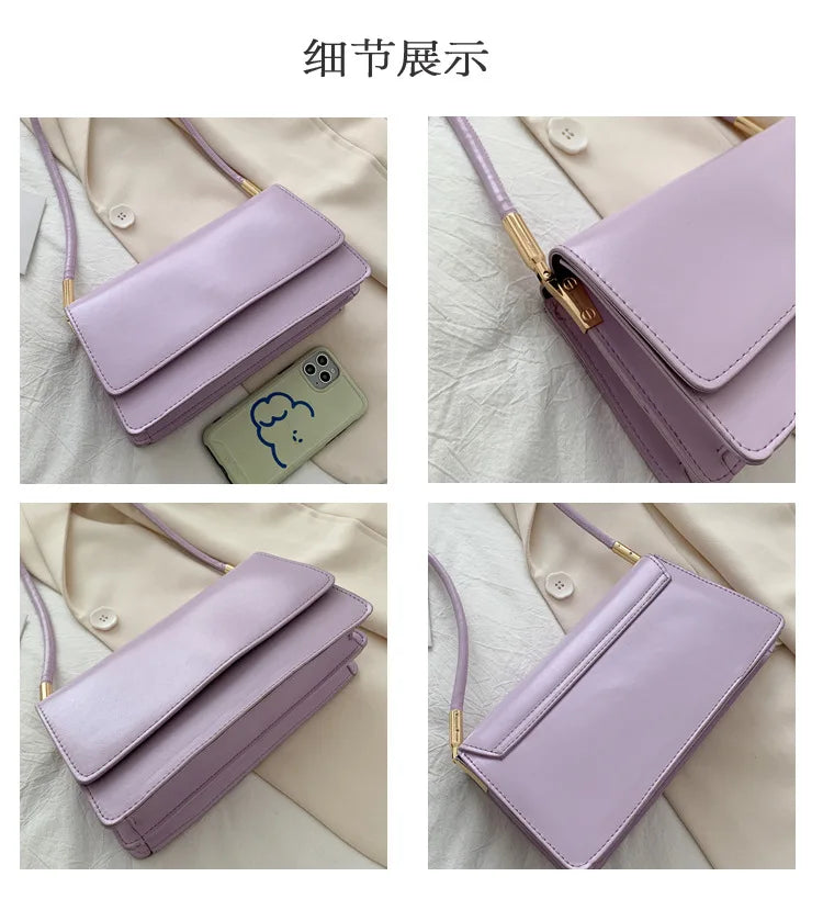 New Women's Fashion Handbags Retro Solid Color PU Leather Shoulder Underarm Bag Casual Women Hobos Handbags сумка женская Trend