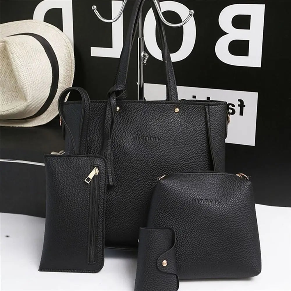 4Pcs/set Crossbody Bags Women Bag Set Pattern Leather Shoulder Bags Purse Ladies PU Crossbody Bag