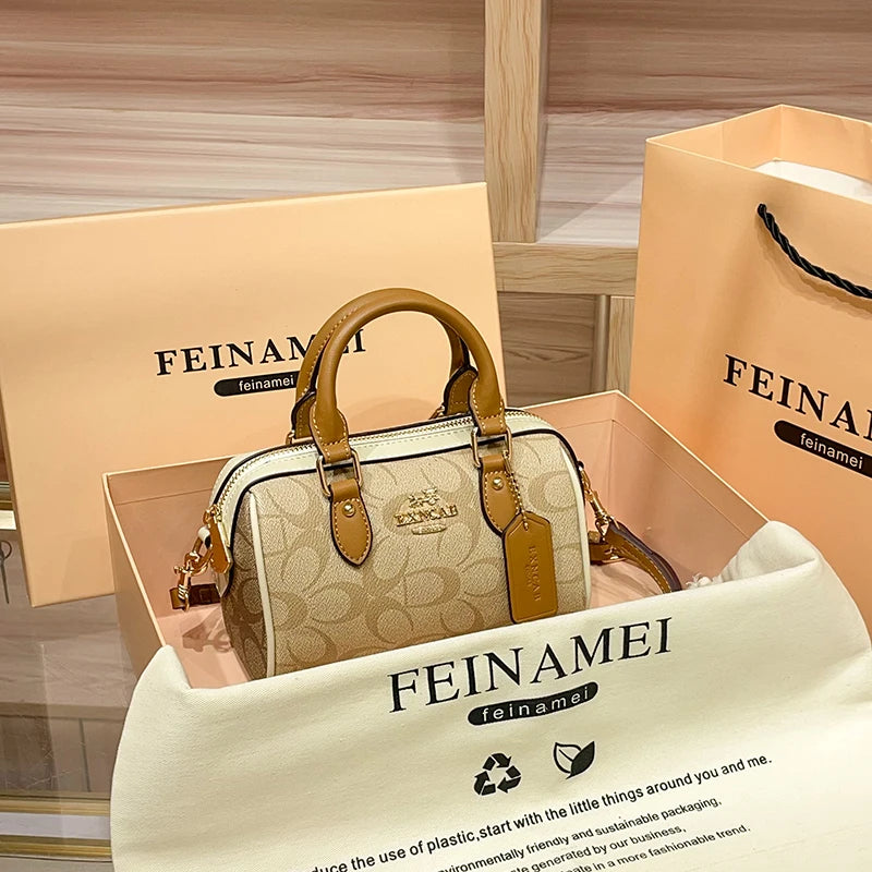 Light luxury brand Boston handbag women's 2026 autumn and winter new crossbody bag retro high-end single shoulder handbag