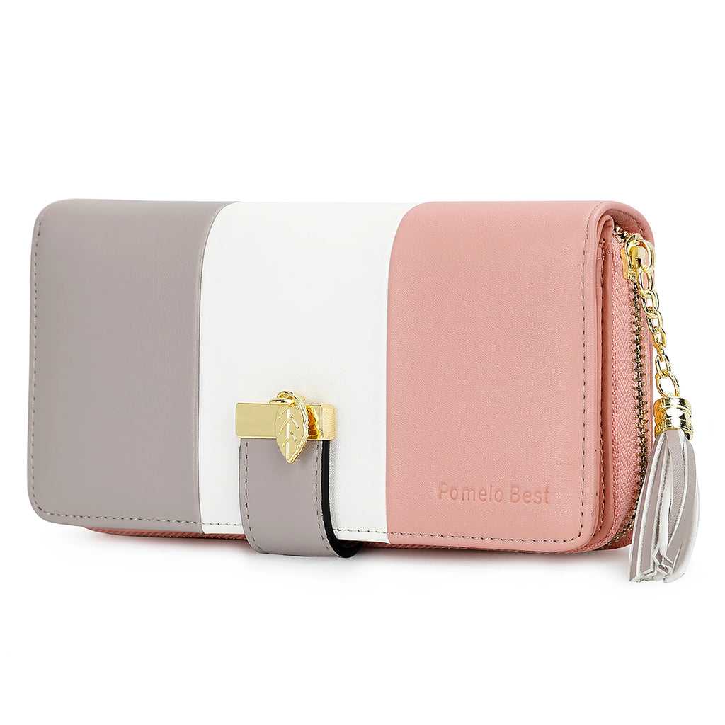 Latest model Fashion Zipper Wallets Womens large capacity Purses Handbags Coin Purse 9 Cards Holder PU Leather Billfold Wallet