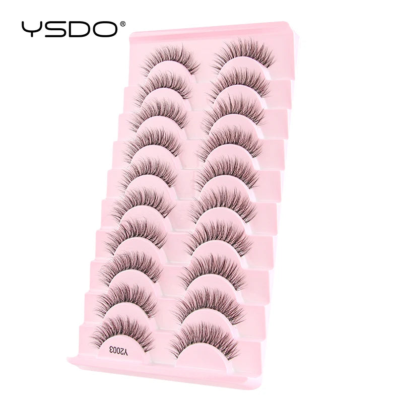 Lashes 3/10 Pairs Half Lashes Cat Eye Natural Long Lashes 3D Mink Eyelashes Full Strip Lashes Makeup Extension Tools