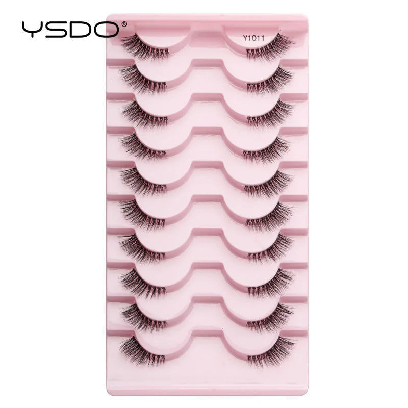 Lashes 3/10 Pairs Half Lashes Cat Eye Natural Long Lashes 3D Mink Eyelashes Full Strip Lashes Makeup Extension Tools