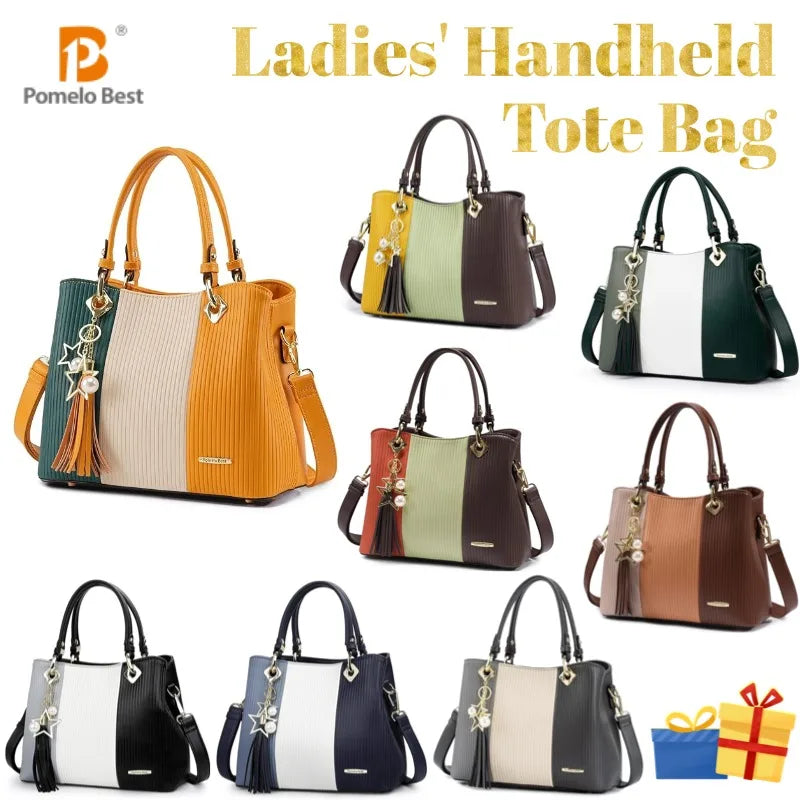 Ladies Large Tote Handle Bag Women PU Leather Tote Handbags with Multiple Pockets Waterproof Female Tote Shoulder Bags