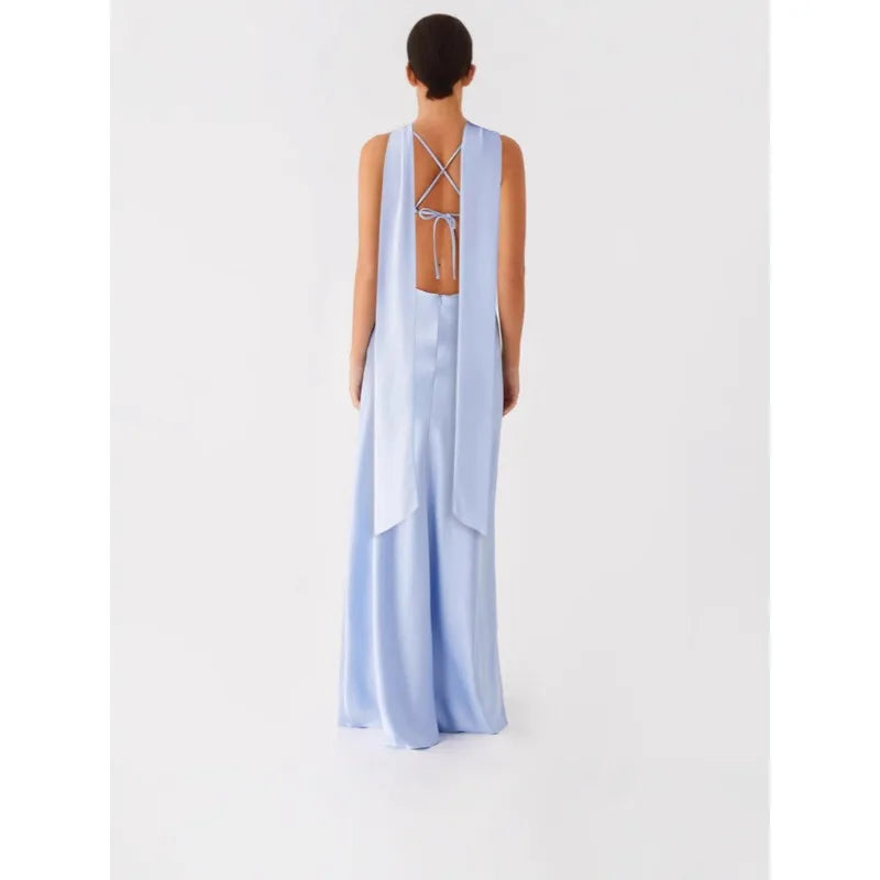 Women Yellow Low Cut Backless High Waisted Dress Cincher Spaghetti Strap Vestidos Party Club Women Robe Elegant Evening Dress