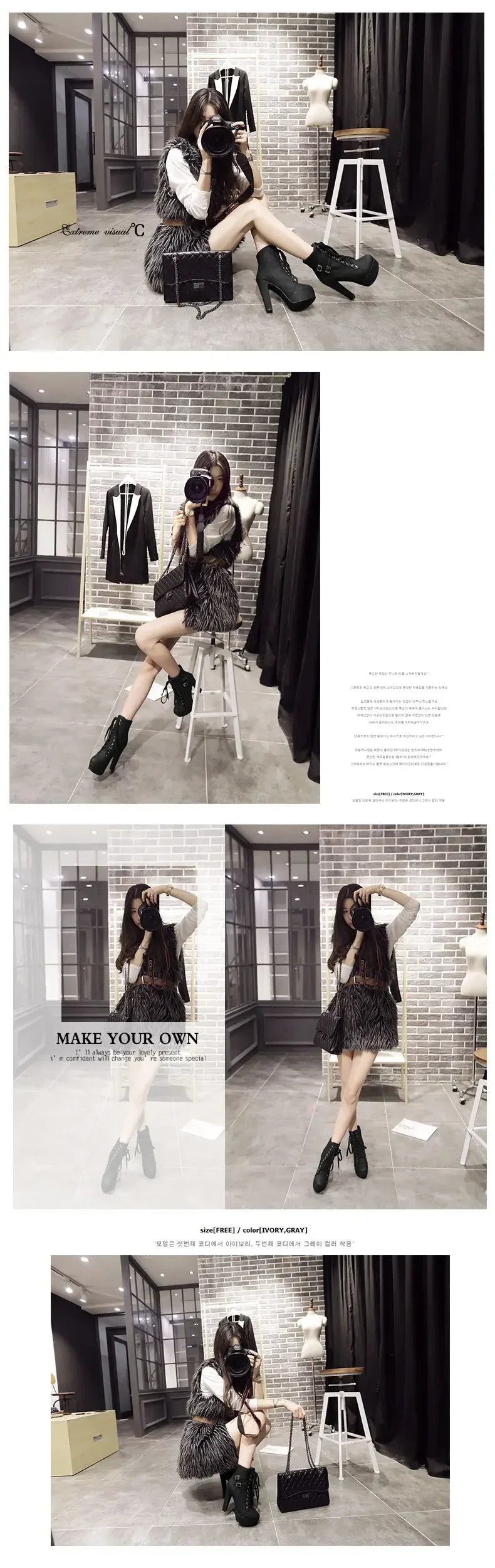 New Women's Pumps Shoes Womens Thick Sole Boots Lace Up Ladies Ankle Boots Comfortable Stiletto Heels Botas Altas Mujer