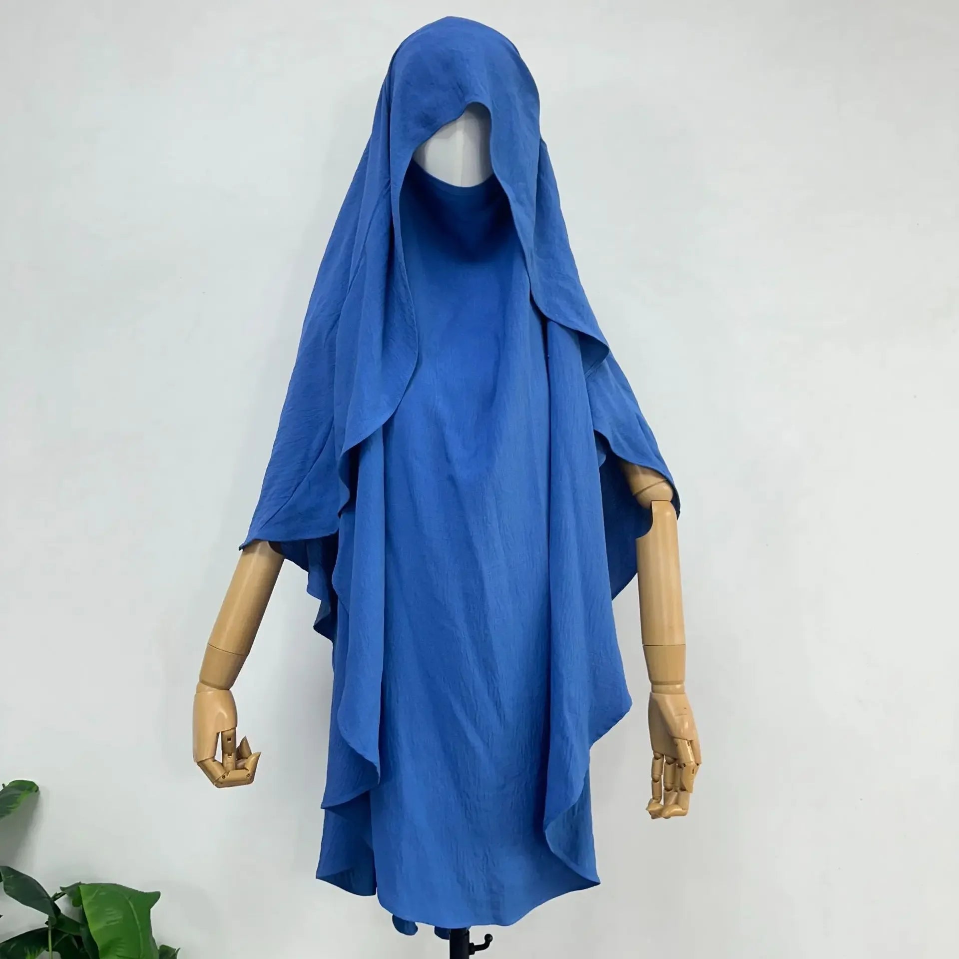2025 Summer Muslim Women's Hijabs Traditional Soft Plain Scarf Khimar One Layer Stretch Soft Split Traditional Zip Chador