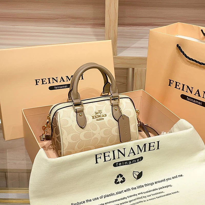 Light luxury brand Boston handbag women's 2026 autumn and winter new crossbody bag retro high-end single shoulder handbag