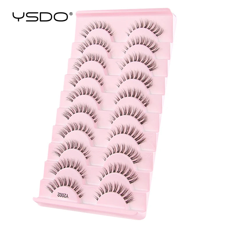 Lashes 3/10 Pairs Half Lashes Cat Eye Natural Long Lashes 3D Mink Eyelashes Full Strip Lashes Makeup Extension Tools