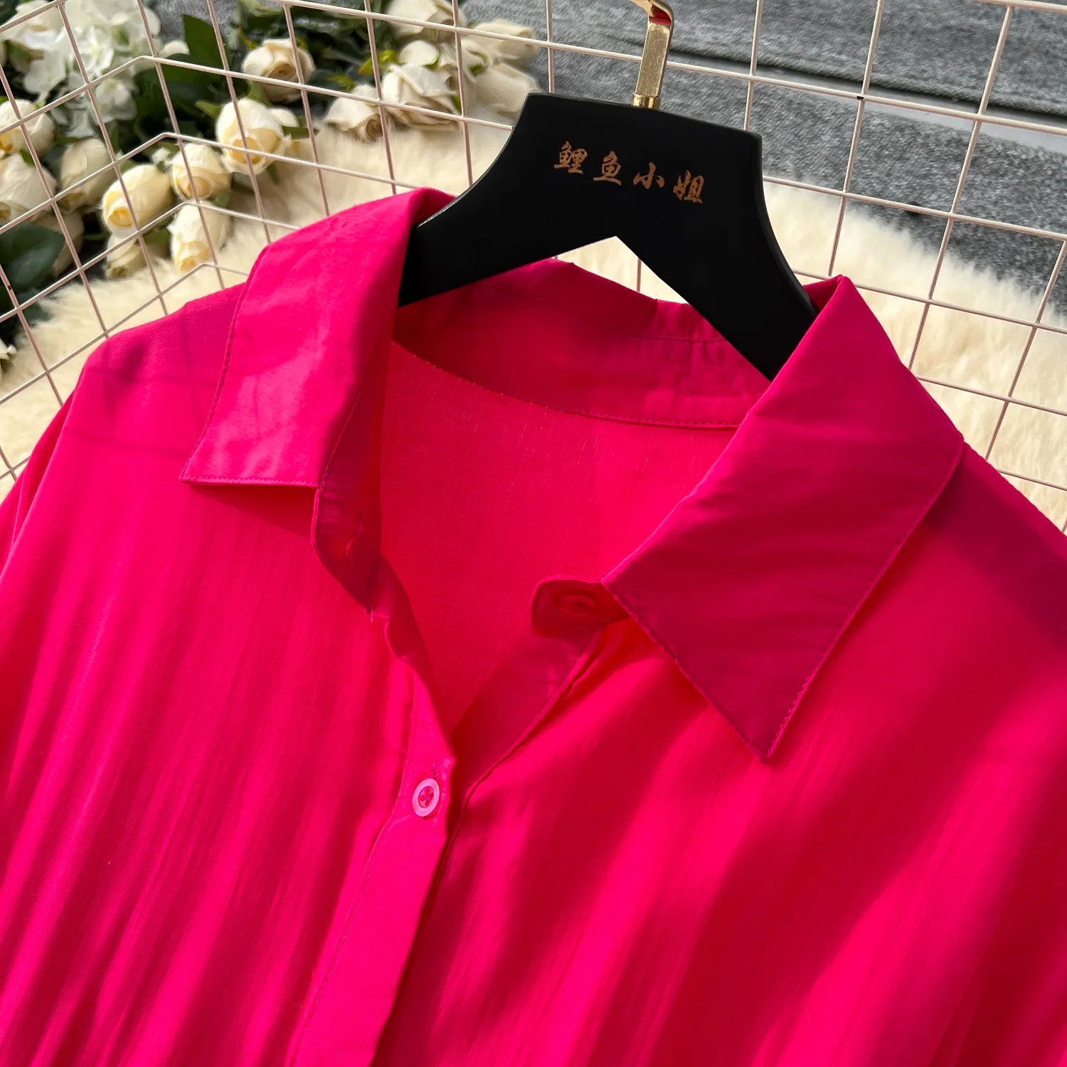 Pleated Dress Women Long Dresses A Line Vestidos Streetwear Lantern Sleeve Elegant Splice Y2k Single Breasted Loose Summer 2025