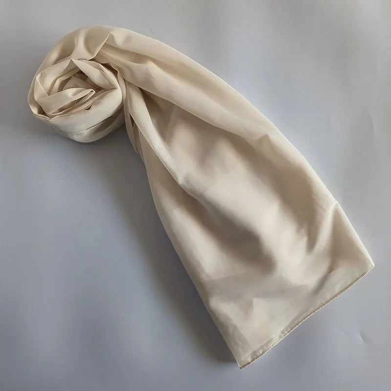 70x180cm Lightweight Chiffon Scarf with Border - Breathable Long Shawl, Women's Wrap, Dust & Sun Protection