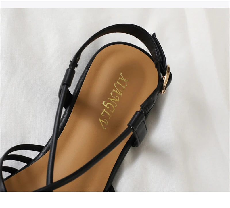ZAROY Women Flat Sandals Summer Narrow Band Roman Shoes Casual Plus Size Brand Designer Banquet Beach Gladiator Sandalias Zapato