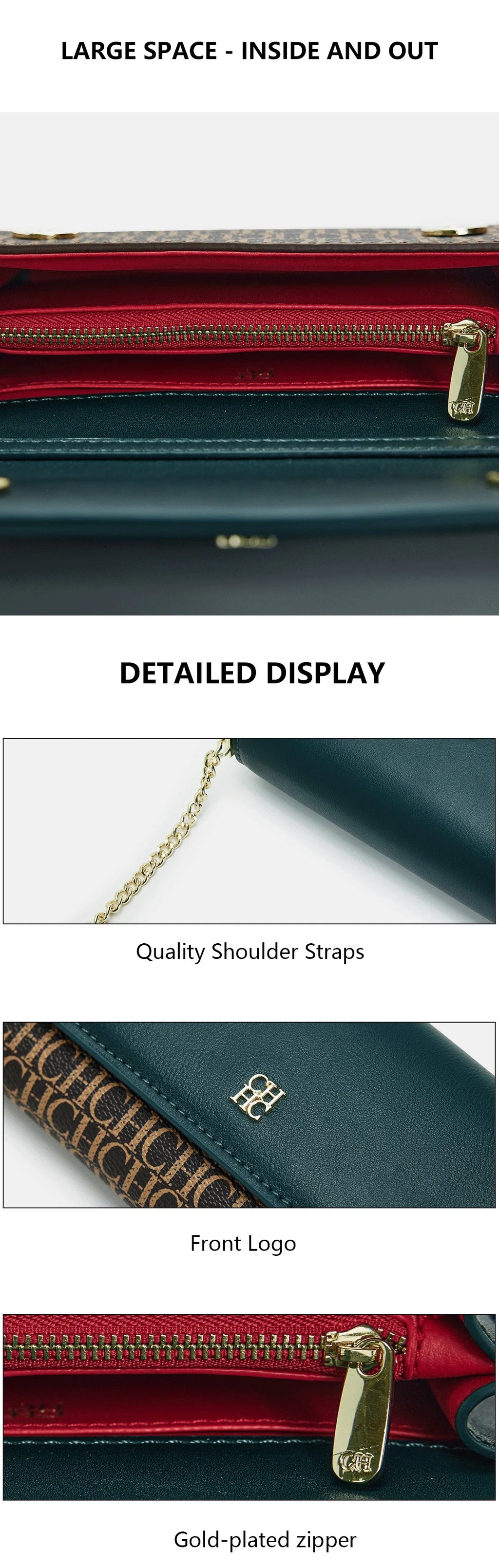 CH Brand Fashionable Women's High-end Shoulder Bag With Letter Printing Design Elegant Women's High-quality Shoulder Bag