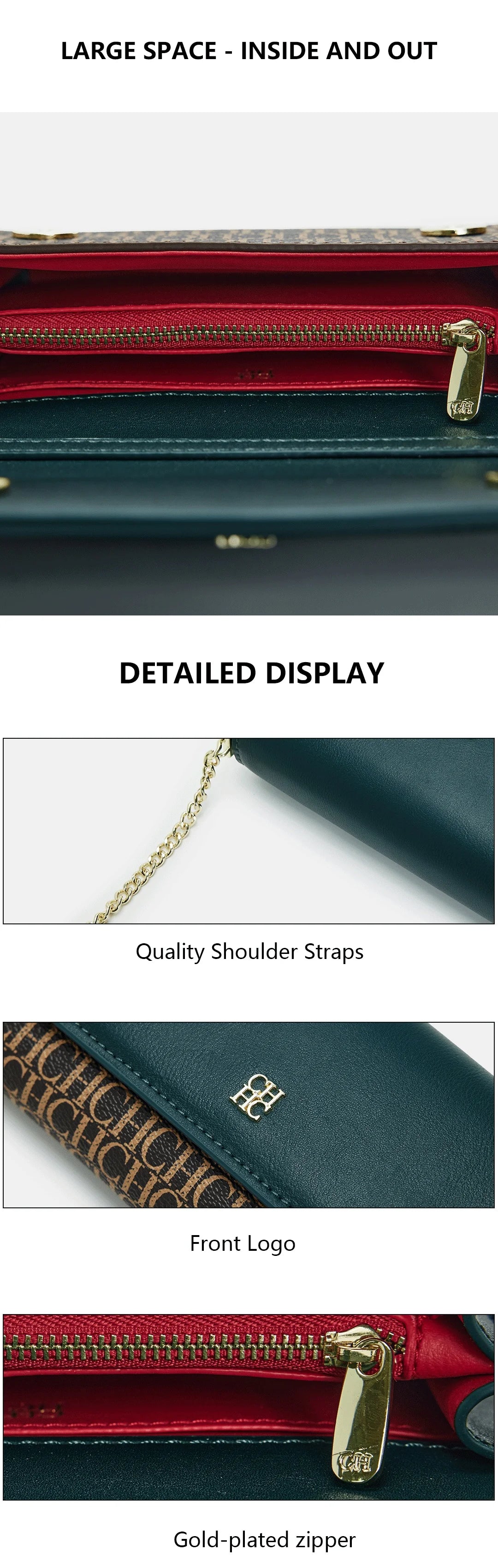 CH Brand Fashionable Women's High-end Shoulder Bag With Letter Printing Design Elegant Women's High-quality Shoulder Bag