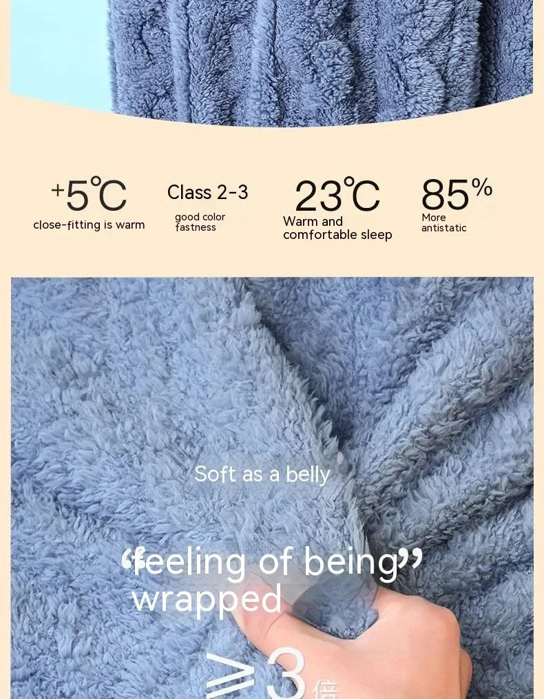 Ensemble pyjama épais et chaud en molleton de corail pour femme, vêtements de maison imprimés de dessins animés, vêtements de nu