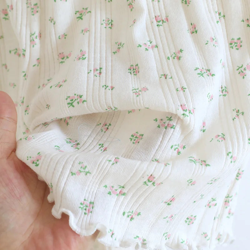 Summer Suit Short Sleeve Sleepwear Women's Cotton Floral Pyjamas Women Pajama Sets Two-Piece Nightwear Pijama Home Clothes