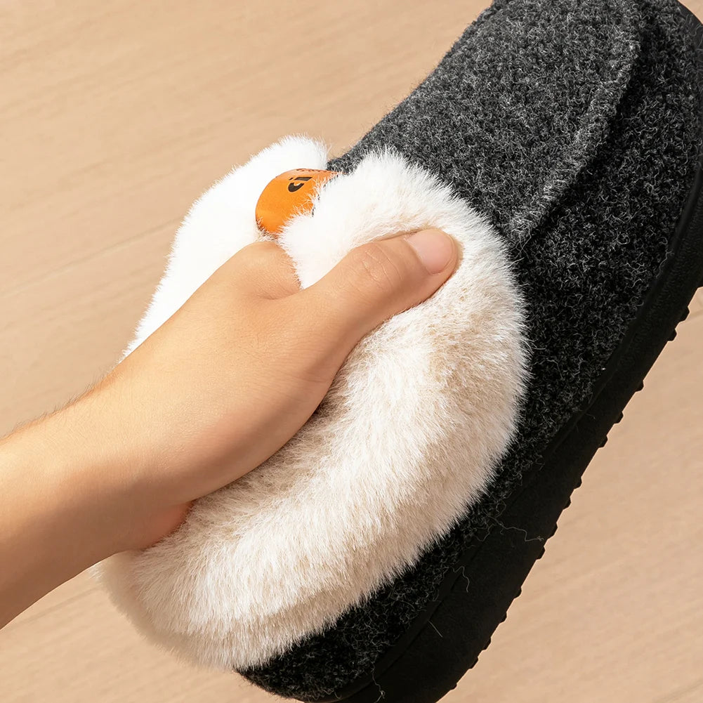 Platform Slippers Women Wedge Memory Foam  TPR Non Slip Sole Warm Fuzzy Winter Durable Bedroom Shoes Cozy Comfort