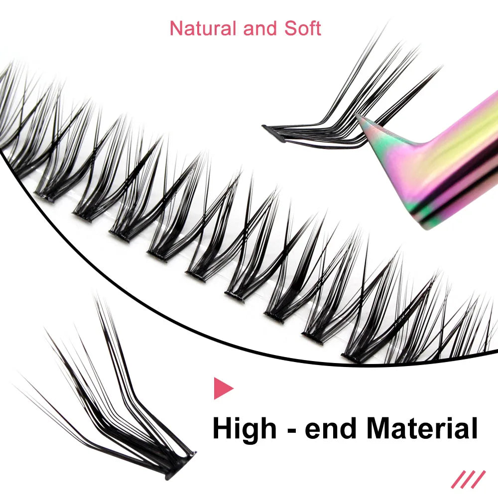 60pcs 30D C/D/L Curl Cluster Eyelash Extension Foxy Eyes Cat Look Natural Individual Eyelashes Bunches  Makeup Tool Lashes Cilia
