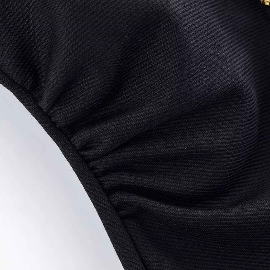 BSAY Dress for Women Fashion Summer New Fold Sleeveless V-neck Single Breasted Midi Dresses French Chic Female Evening Clothing