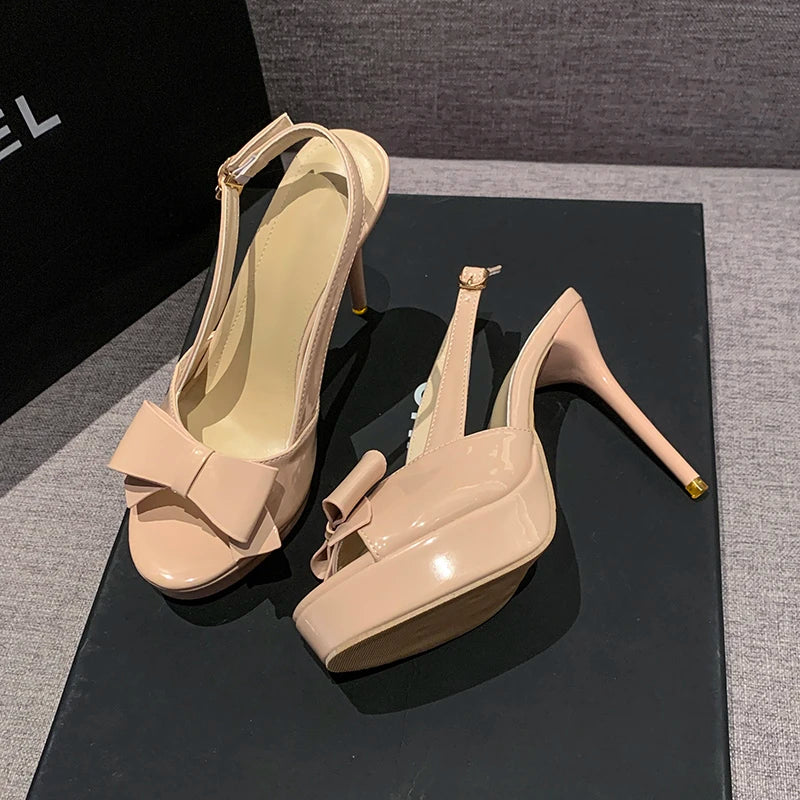 2026 New Women's French Bow Decoration Summer Elegant Buckle Women's Sandals Fashion Party Banquet Women's High Heels Selling