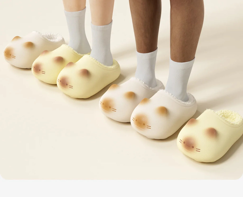 Newest 2025 waterpoof eva cat slippers with paw bottom outdoor garden fur clogs women's home slippers