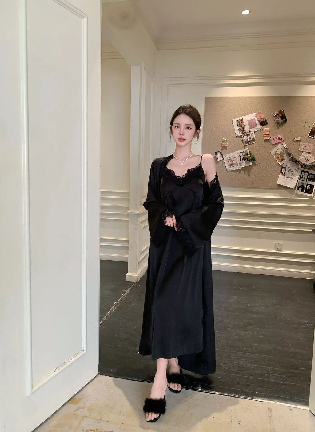 2025New Long Sweet Blue Robe Set Women Elegant Bathrobe Rayon Kimono Sexy Lace Floral Home Dressing Gown Princess Loungewear