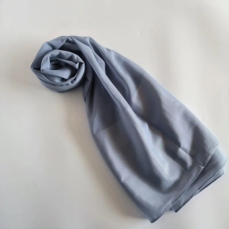 70x180cm Lightweight Chiffon Scarf with Border - Breathable Long Shawl, Women's Wrap, Dust & Sun Protection