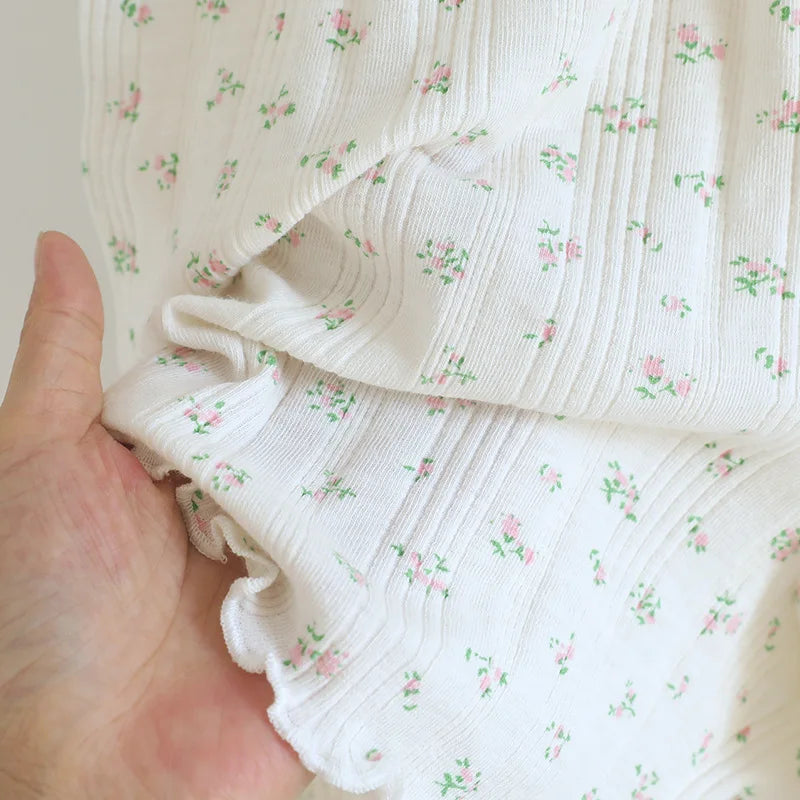 Summer Suit Short Sleeve Sleepwear Women's Cotton Floral Pyjamas Women Pajama Sets Two-Piece Nightwear Pijama Home Clothes
